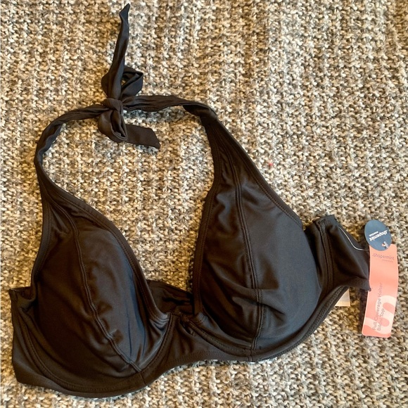 Full Coverage Halter Bikini Top (Black XL) - Picture 3 of 8